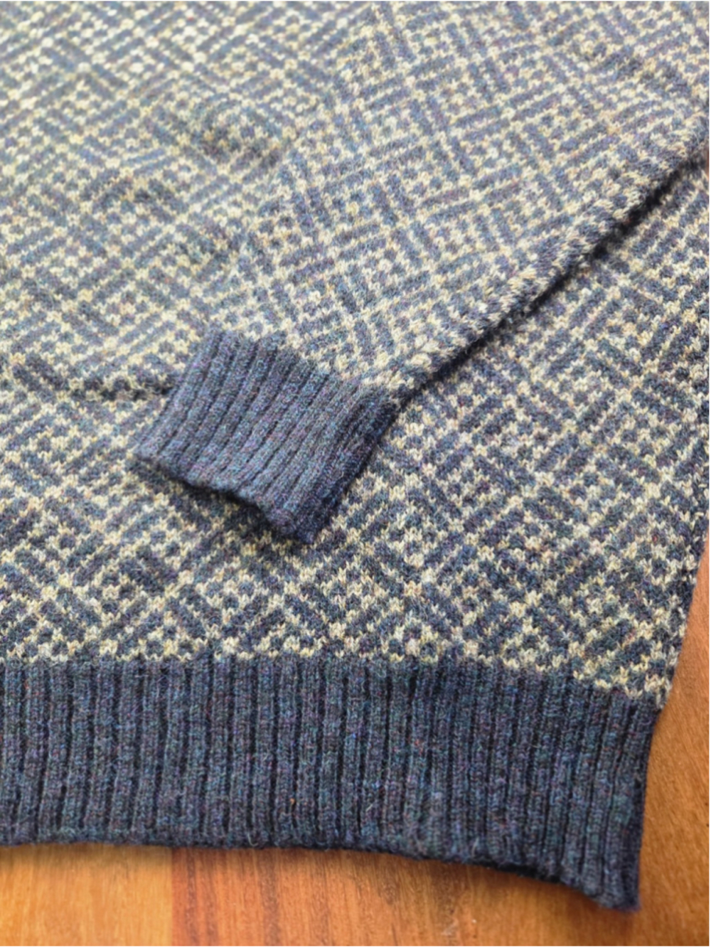 Alan Paine Shetland Wool Sweater Made in England Fair Isle Crewneck Men's L 1270